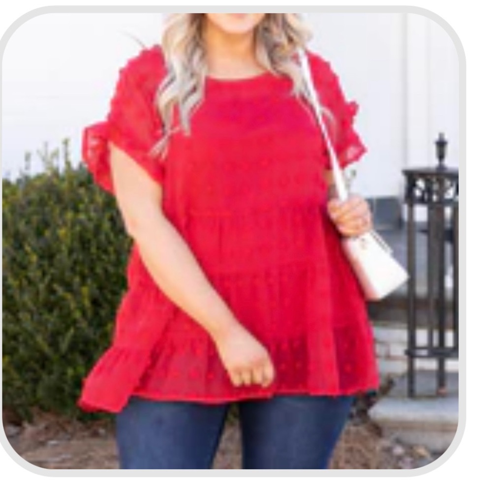 Red Baby Doll Blouse